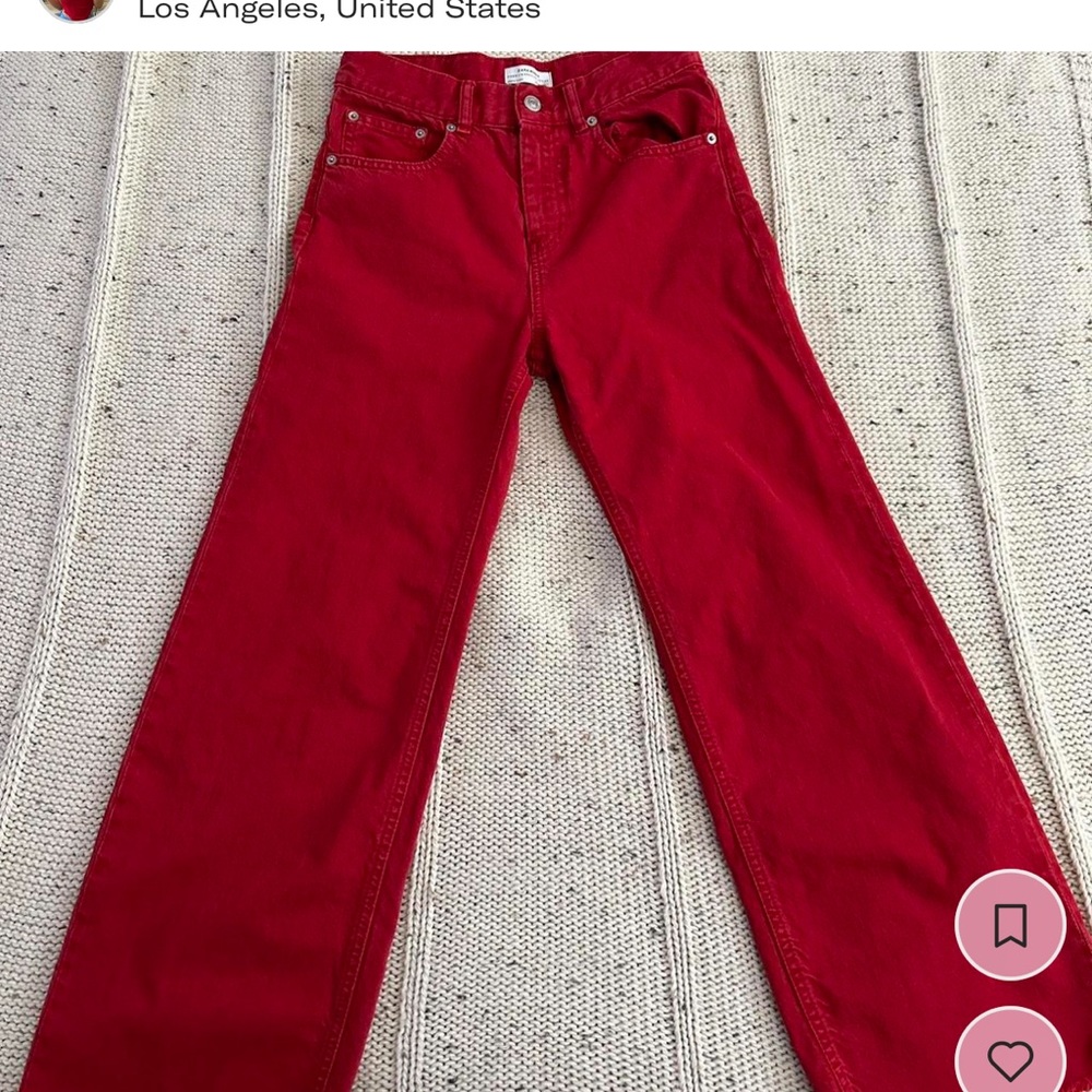 Zara wide leg red pants